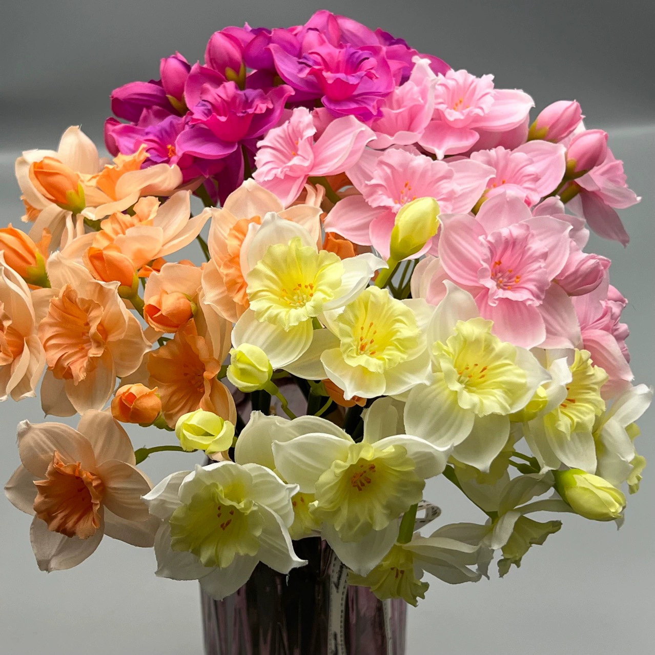 Искусственный букет из 6 цветов нарцисса в скандинавском стиле для декора дома, имитация шелковых цветов, украшение для интерьера, имитация букета