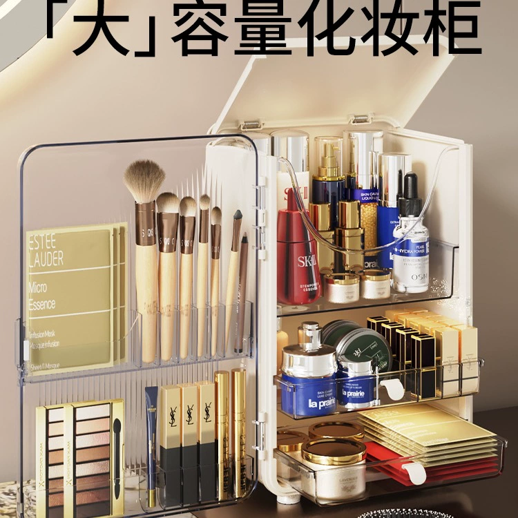 Коробка для хранения косметики, настольная полка для хранения, пылезащитная новая коробка для ухода за кожей, коробка для макияжа, туалетный столик, шкаф для макияжа