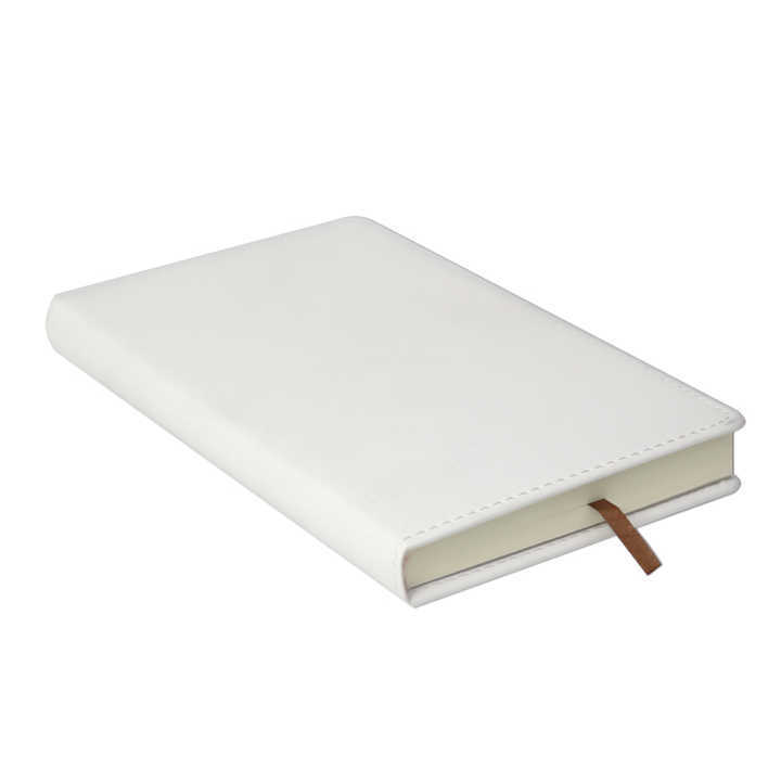 Fábrica directa cuaderno A5 PU cubierta de cuero blanco agenda cuaderno al por mayor