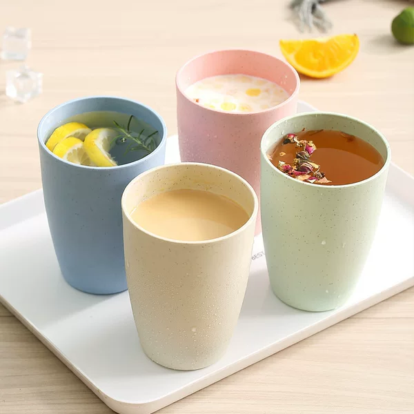 Wheat Straw Creative Plastic Cup Mouthwash Cup Wash Cup Set Daily Necessities Wholesale Gifts Logo