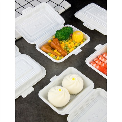 一次性饭盒连体米饭盒塑料外卖快餐打包盒食品级肠粉烧腊炒饭餐盒