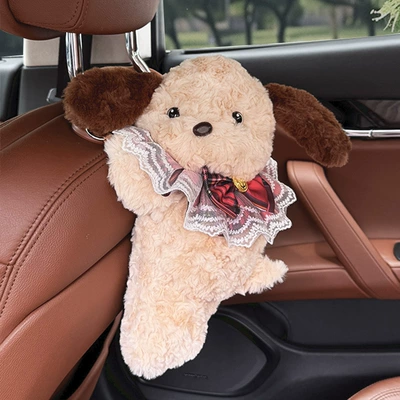 Car tissue box/set – Interior Decoration Supplies - colorful-checkered-button-bib-puppy-tissue-bag