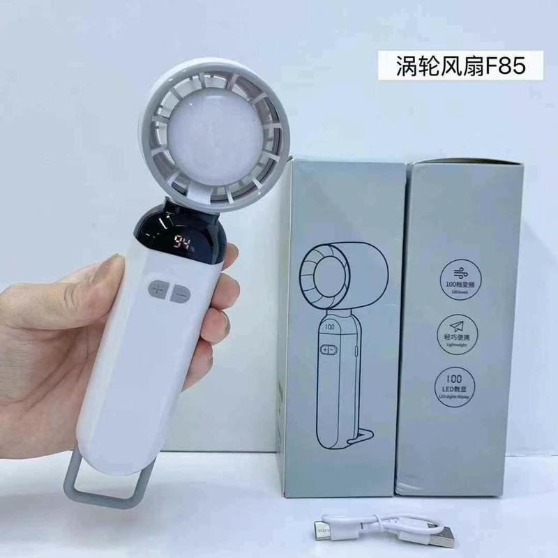 新型折りたたみ手持ち扇風機携帯型ミニ扇風機USB充電デジタル表示ターボ小風砲強力強風|undefined