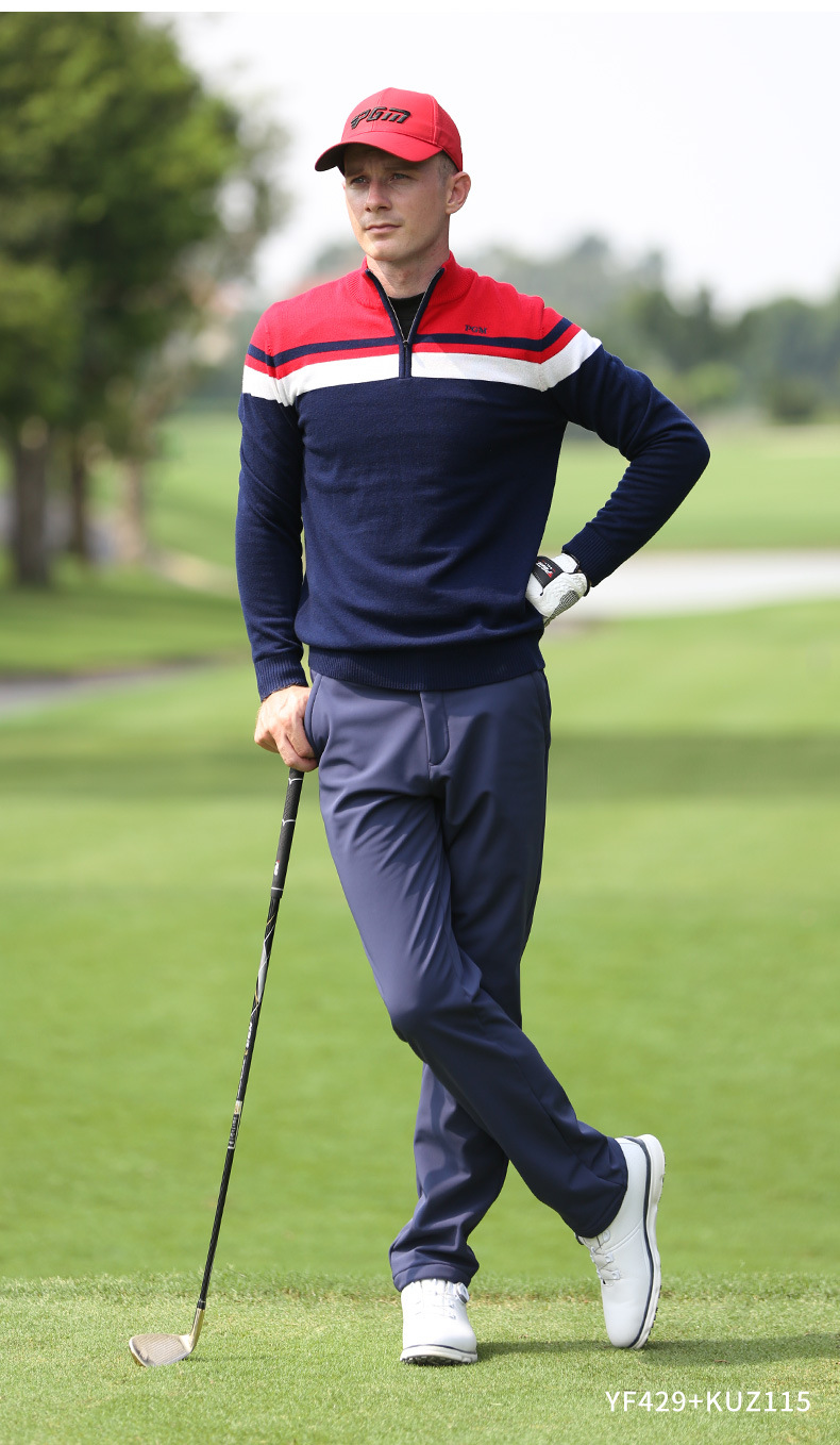 Quần golf nam dài lót nhung chống thấm nước PGM giữ ấm mùa thu đông — Quần kaki KUZ115-lót nhung, Quần đen KUZ115-lót nhung, KUZ115 quần màu xanh hải quân lót nhung chi tiết 11