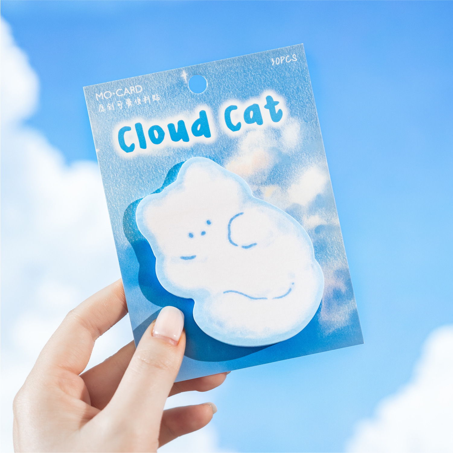 Notas adhesivas de forma especial de papel kraft blanco Mo Nube pequeña mascota linda niña de dibujos animados mensaje material de cuenta manual n pegatinas