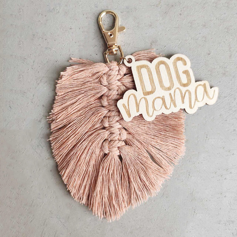 Mama Letter Tassel Cotton Thread Braid Mother's Day Bag Pendant Keychain display picture 3