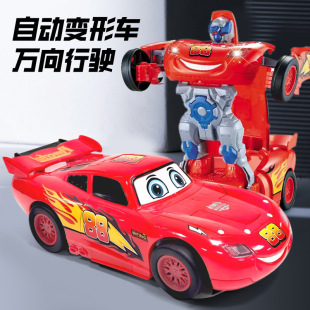 Cross-Border Douyin Electric Transforming Police Car Sports Car Robot Transforms into a Car Universal Light Street Stall Toys Wholesale