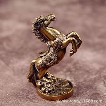 纯黄铜实心马摆件生肖铜马桌面摆件装饰工艺品马到成功马有钱文玩