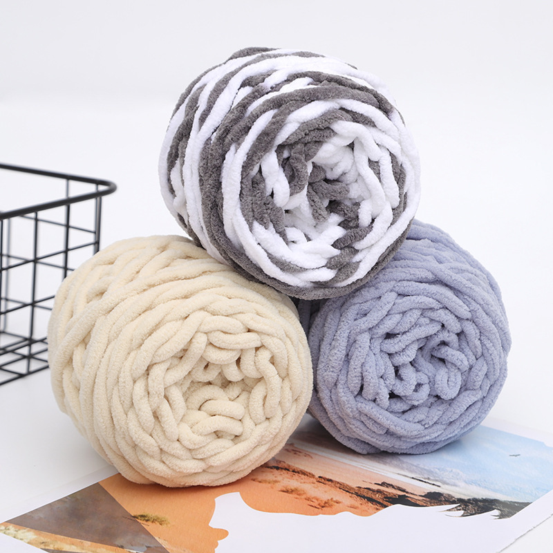Chunky Yarn for DIY Scarf Knitting, Yarn Ball for Crochet Slippers, Material Kit, Gradient Dyed Yarn, Thick Knitting