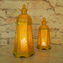 跨境摩洛哥蠟燭台復古鏤空鐵藝宜家燭台蠟燭托家居燈塔擺件裝飾