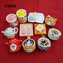 Douyin 人気の漫画スタイルの食品玩具アフタヌーン ティー シリーズ樹脂レシピ冷蔵庫用マグネット