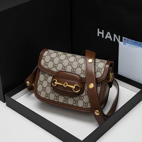 Women's Genuine Leather Bag 1955 Saddle Bag Shoulder Underarm Bag Women's Bag New Arrival Fashionable All-Match Niche Trendy Crossbody Bag