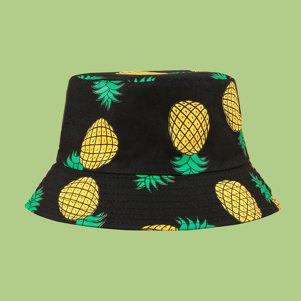 Fashion Pineapple Printing Wide Brim Sunshade Fisherman Hat display picture 2