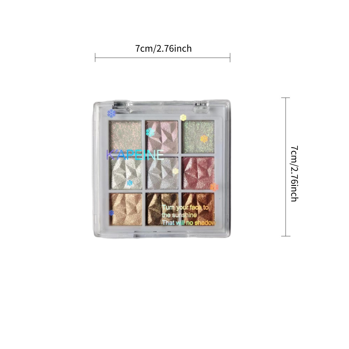 Capel Snowflake Nine Color Eye Shadow Disc Brilliant Crystal Brilliant Highlight Sleeping Silkworm Ice Shadow Eye Shadow Drill Maquillaje para mujeres