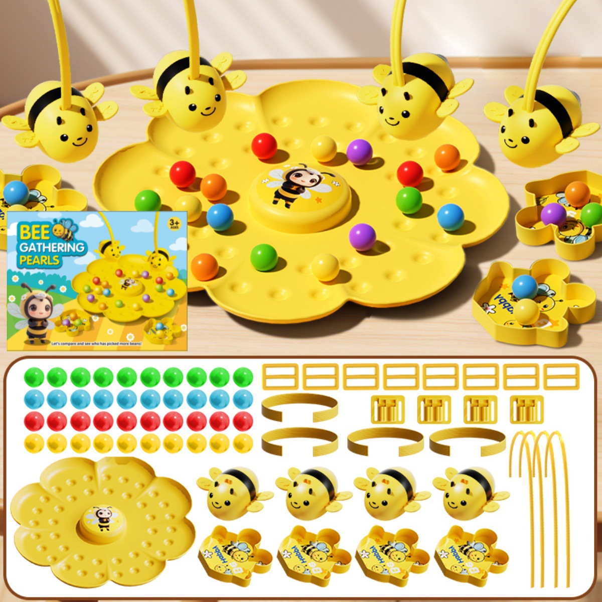 Aventura de recolección de perlas de abejas transfronterizas pesca con perlas magnéticas juego de mesa fiesta interactiva entre padres e hijos juguetes educativos de educación temprana