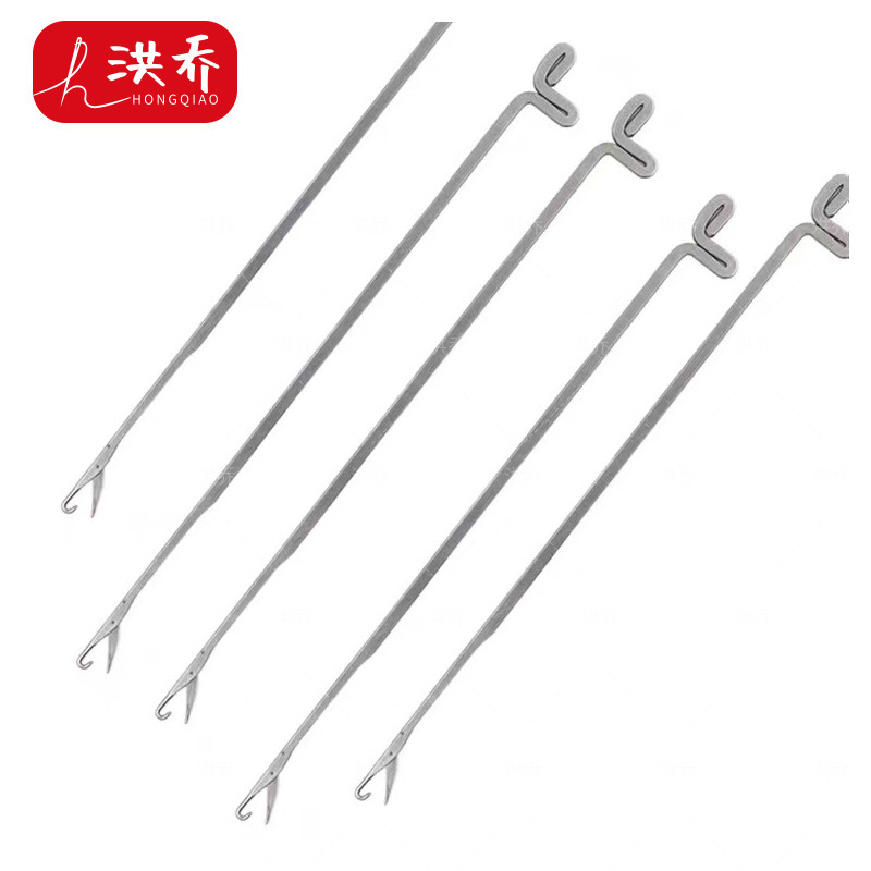 Con lengua, hilo oculto, punta de tres vías, crochet, crochet, pulsera de cuentas, gancho perforado, suéter, herramienta de tejido