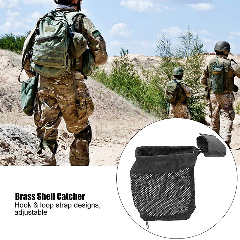 Military Fan AR15 Outdoor Shell Recovery Bag Tactical Shell Collection Bag Brass Shell Catcher Bag Net Pocket Shooting Supplies