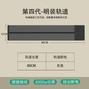 Foreign Trade Fourth Generation Exposed Slide Rail Socket for Kitchen, Living Room, Bedroom, Home Wireless Universal Multi-Function Row Socket