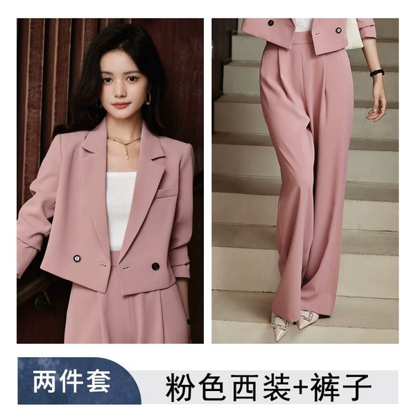 Fuchsia classic suit jacket, trousers
