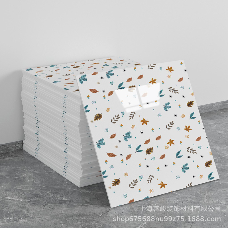 跨境出口批发30*30cm 仿瓷砖大理石纹自粘墙壁纸护墙板铝塑板贴纸|undefined