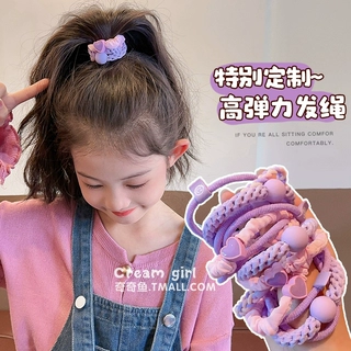 新款韩国糖果色爱心发圈甜美可爱网红软妹高弹力发饰粉色少女头饰