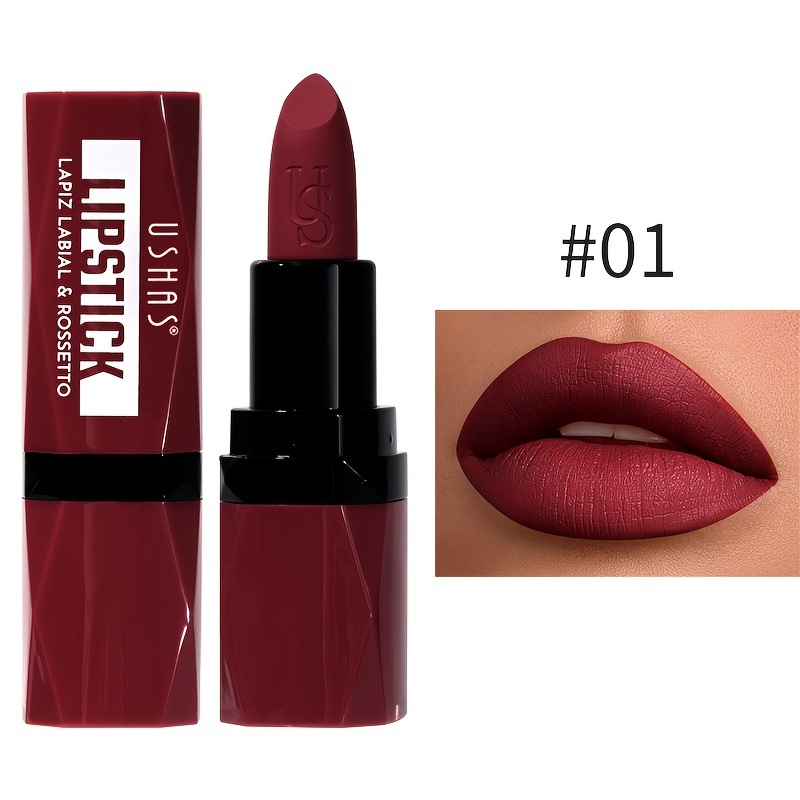 USHAS European and American Cross-border spot terciopelo mate lápiz labial textura brillante no es fácil de decolora esmalte de labios LP2283