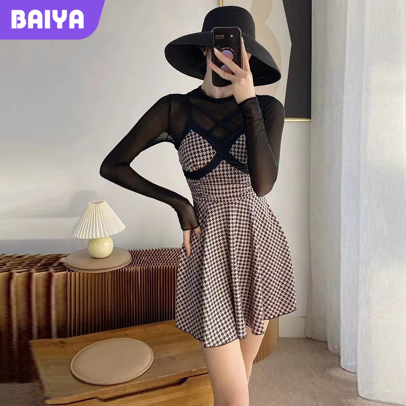 Caliente primavera traje de baño las mujeres puro deseo estilo dulce chica caliente primer amor francés temperamento pequeño cintura apretado vestido verano