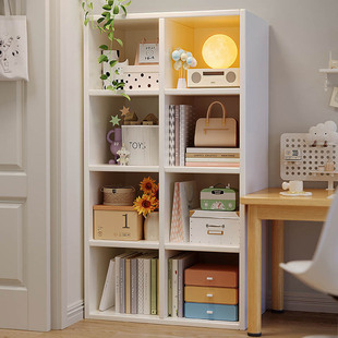 Bookshelf Floor Storage Rack Integrated Wall-Side Household Multi-Layer Combination Cabinet Simple Storage Prellis Cabinet Wall Small Bookcase
