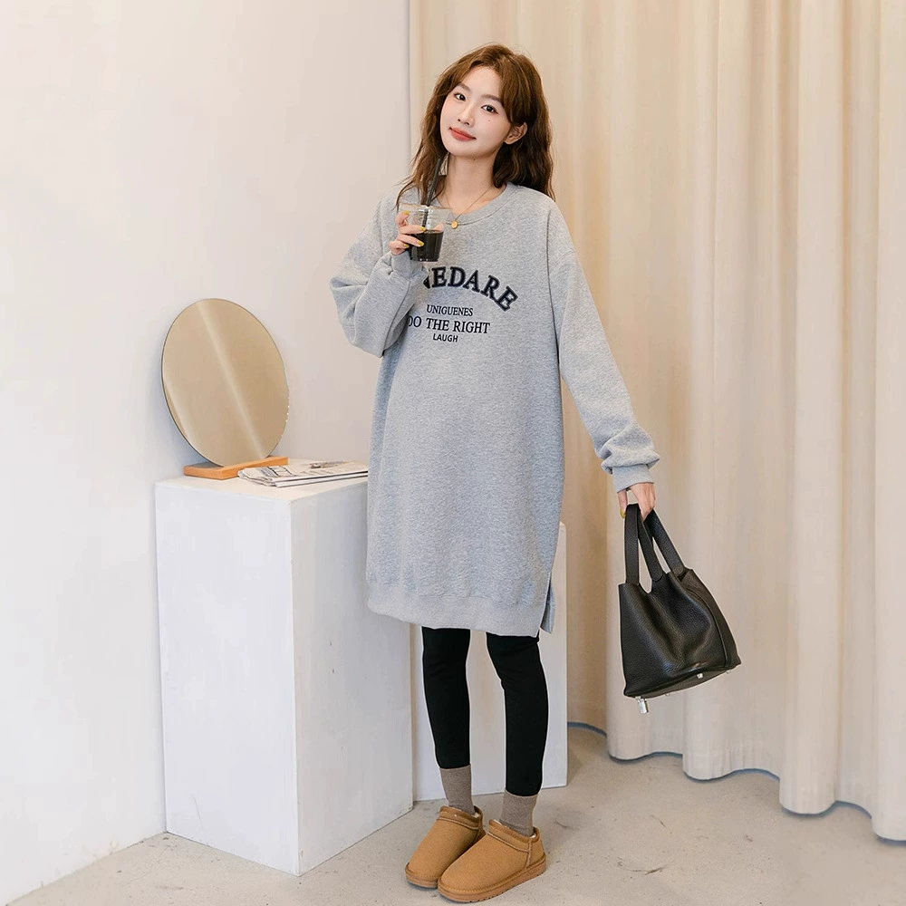 Модная зимняя одежда для беременных корейская версия алфавита плюс бархат свитера для беременных