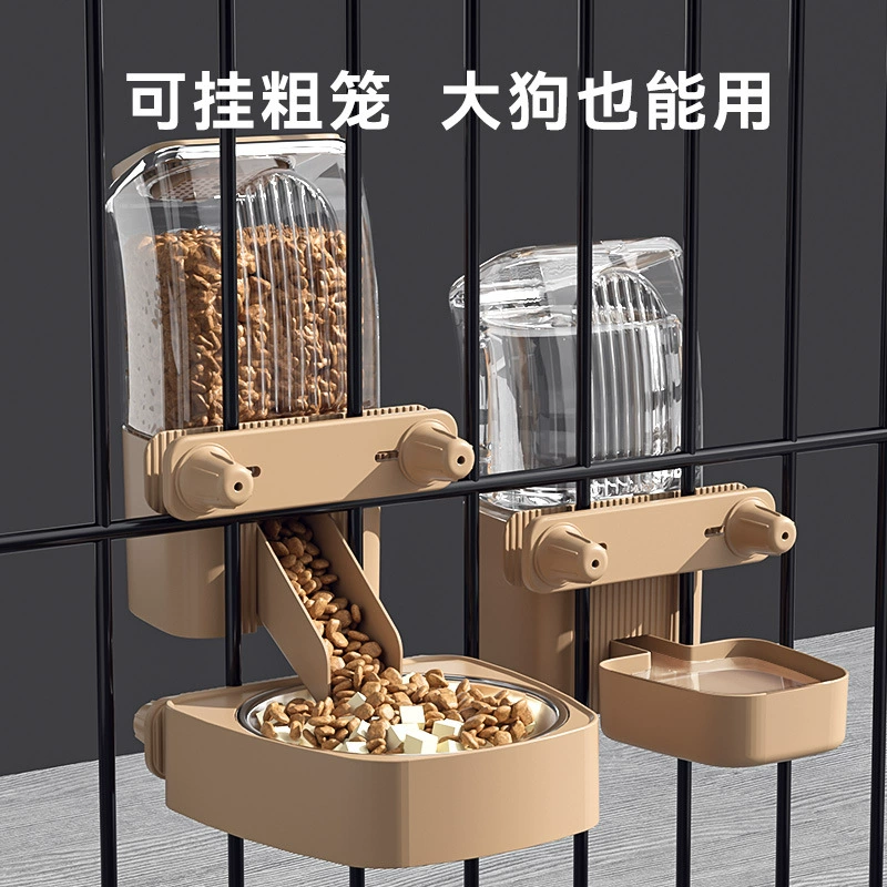 Трансграничная минималистская толстая клетка с двойным использованием подвесной кормушка для питья для маленьких собак для домашних кошек автоматический кормушка для домашних животных