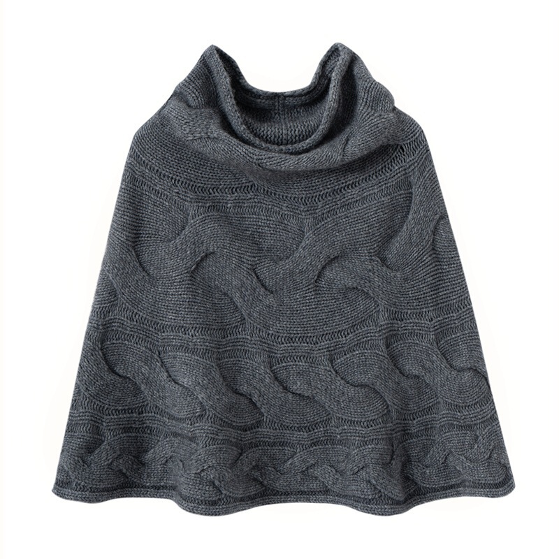 Unique Design Twist-Knit Cape Shawl, Warm Autumn and Winter New Style, Irregular Cashmere Shawl, Twist-Knit Outerwear Unique Design Twist-Knit Cape Shawl, Warm Autumn and Winter New Style, Irregular Cashmere Shawl, Twist-Knit Outerwear