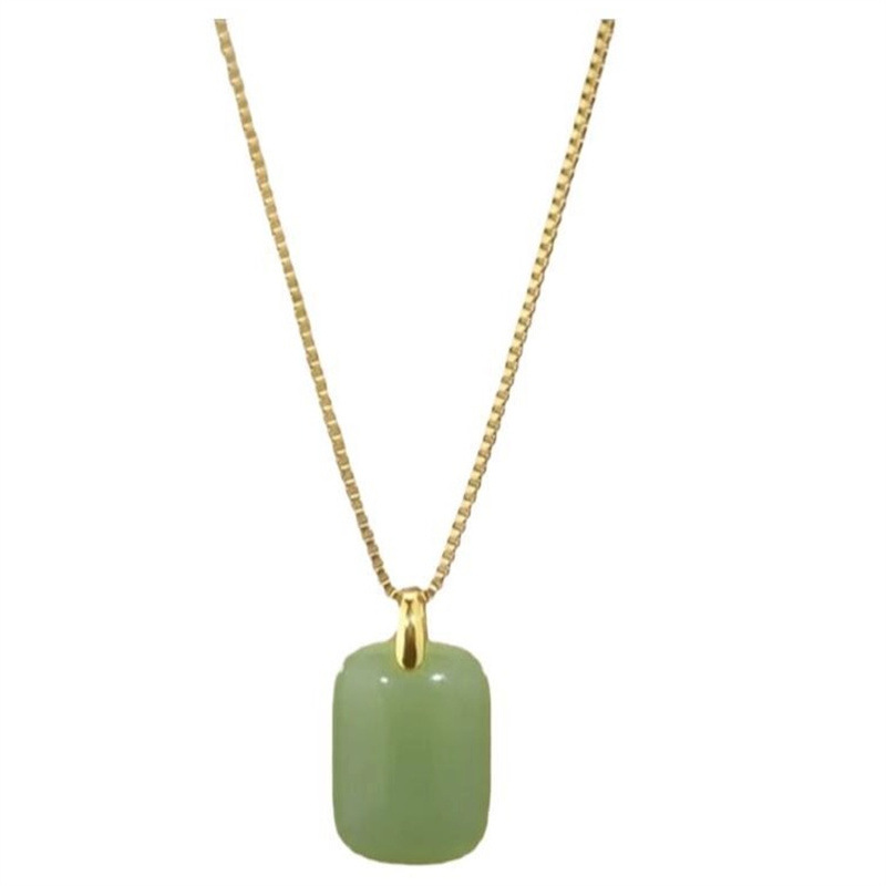 Nouveau collier satisfaisant pour femme, pendentif de marque Rushi de luxe léger, vert émeraude, affichage, chaîne de collier blanc INS_voghion.com
