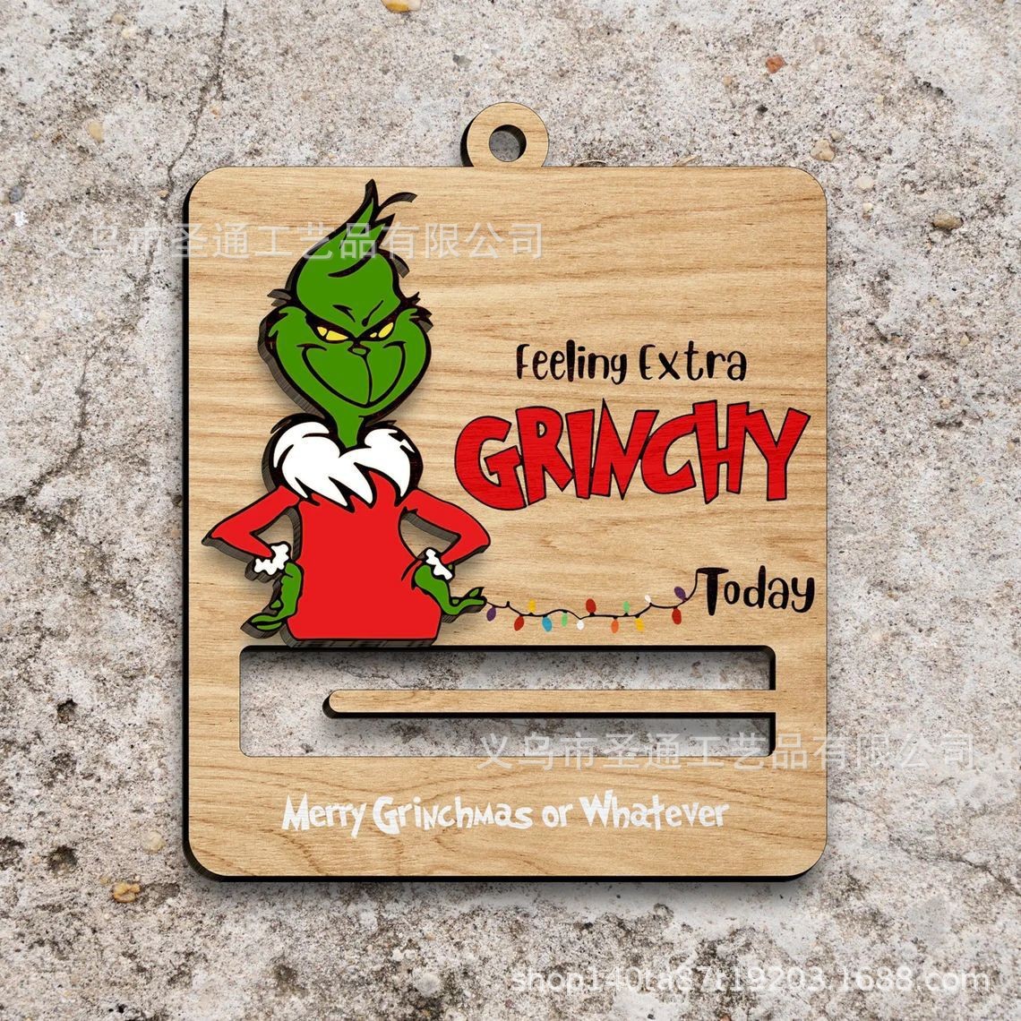 Navidad Cartoon Money Holder Ornament Navidad Green su cartera