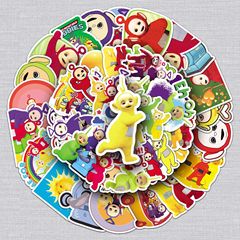 50 cartoon Teletubby sticker sheets for laptop, phone, car, skateboard, and guitar decoration