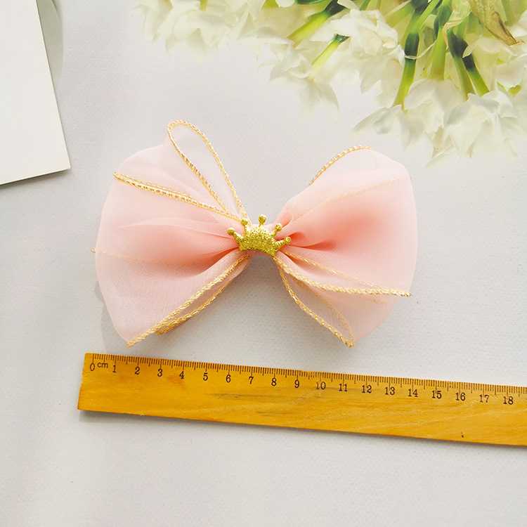 Girl'S Casual Sweet Crown Bow Knot Cloth Lace Hair Clip display picture 15