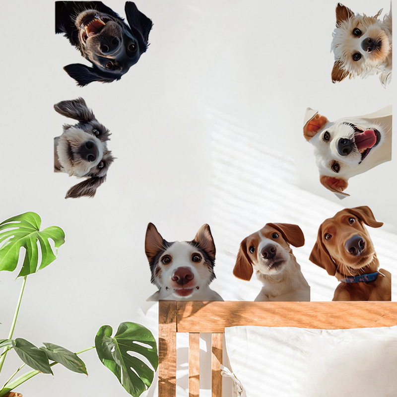 Cross-Border Dog Decoration Toilet Bathtub Living Room Bedroom Study Kitchen Entrance Self-Adhesive Removable Wall Sticker
