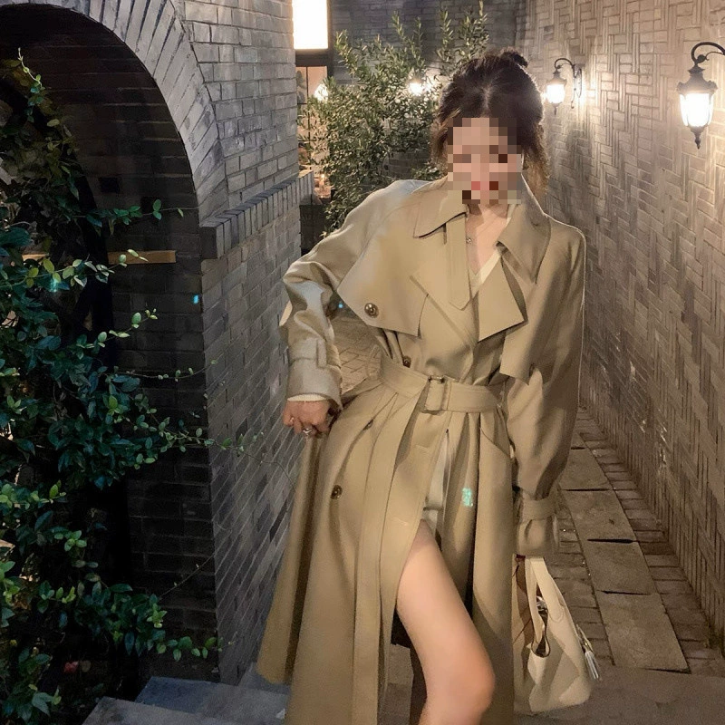 YS8ByYou осенняя новая высококачественная ветровка средней длины цвета хаки для женщин, повседневная повседневная куртка в британском стиле