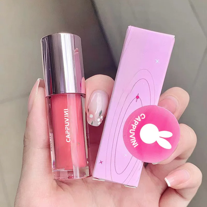 Lip gloss, moisturizing transparent lip balm, plump lips effect, intense hydration