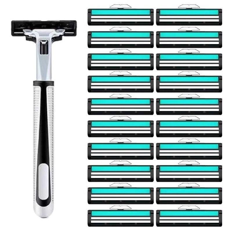 Wholesale Manual Razor Head Universal Stainless Steel Men's Shaver Old-Fashioned Razor Double Blade 2 Layers