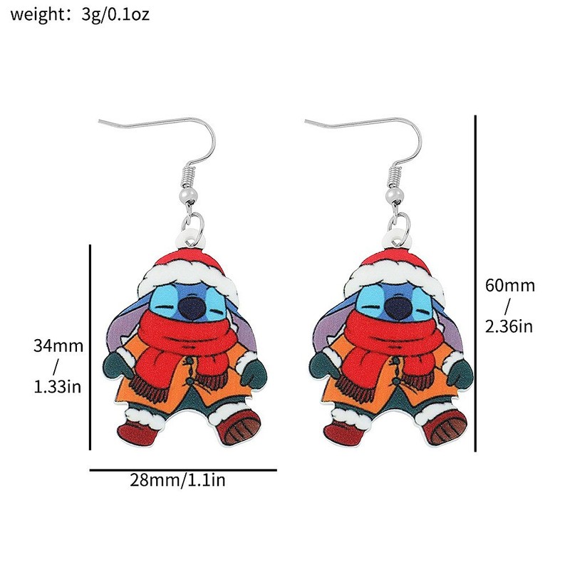 跨境热款史迪奇仔卡通耳饰装饰品创意动漫星际宝贝亚克力耳环耳饰|undefined