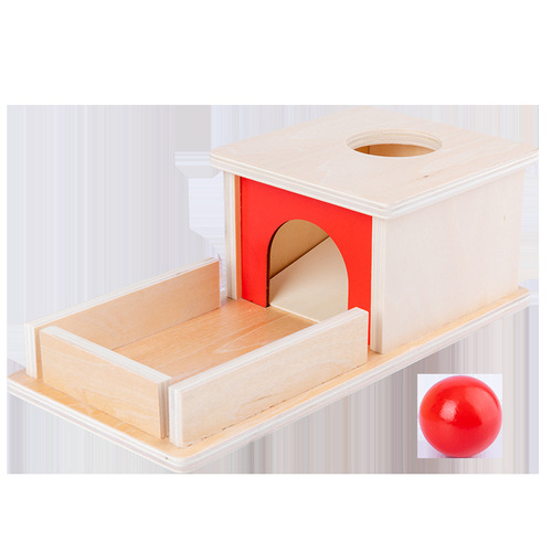 Montessori teaching aids wooden drawer box kindergarten textile drum press ball table science and education puzzle Montelisso early education toys