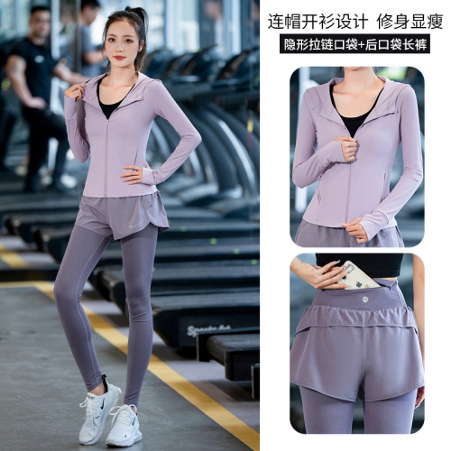 New Fall/Winter Fitness Sportswear Set for Women: Professional Yoga Wear, Outdoor Running Gear, and Long-Sleeve Quick-Dry Tops
