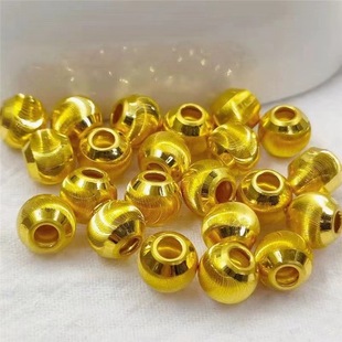 18K Gold Cat Eye Beads Transfer Bead Bracelet Color Gold Light Beads Loose Beads Gold Beads DIY Separated Beads with Beads Gold Au750