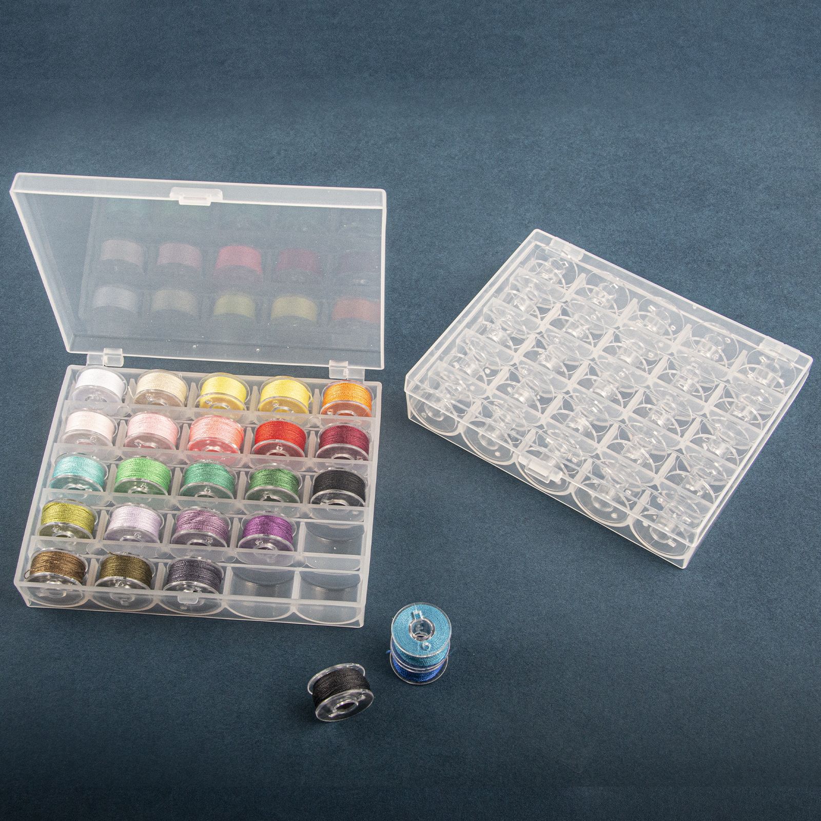 Máquina de coser con hilo de bobina para el hogar, caja de bobina vacía, caja de bobina de hilo de coser multicolor con 25 cajas de bobina