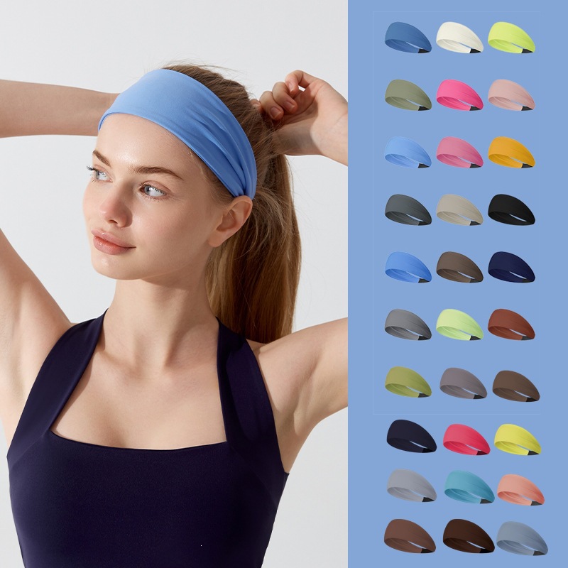 Elastic Headband Sports Hairband for Women, Sweat-Absorbing, Anti-Sweat, Running, Fitness, Yoga Headscarf, Hairband, Hair Tie, Women's Wide-Brimmed Headband