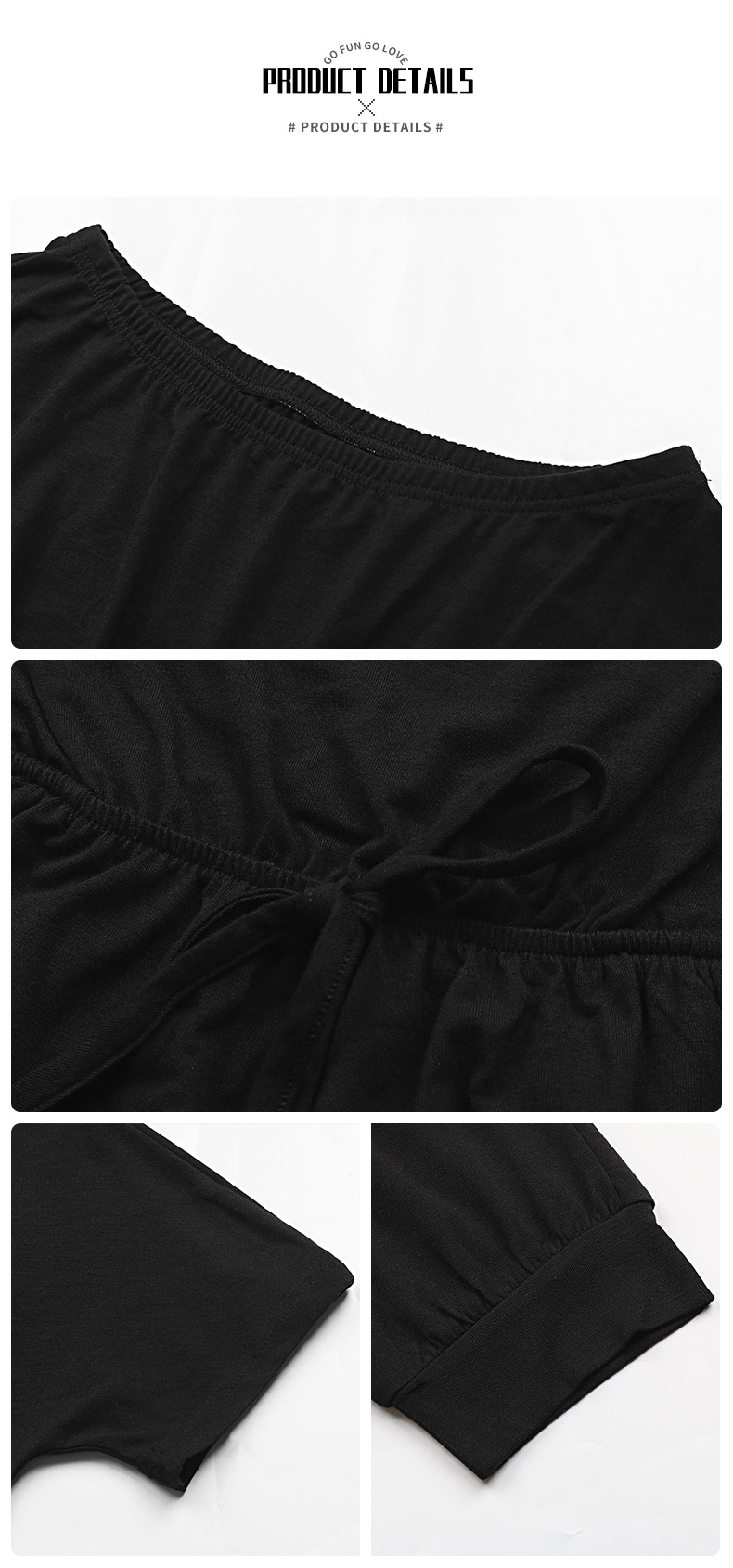 Tuta nera con pantaloni a nove punte con spalle scoperte e una linea_voghion.com