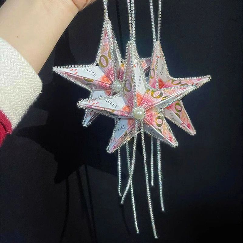 簡約浪漫手工有錢花幸運星車掛diy材料包生日禮物送男女朋友閨蜜