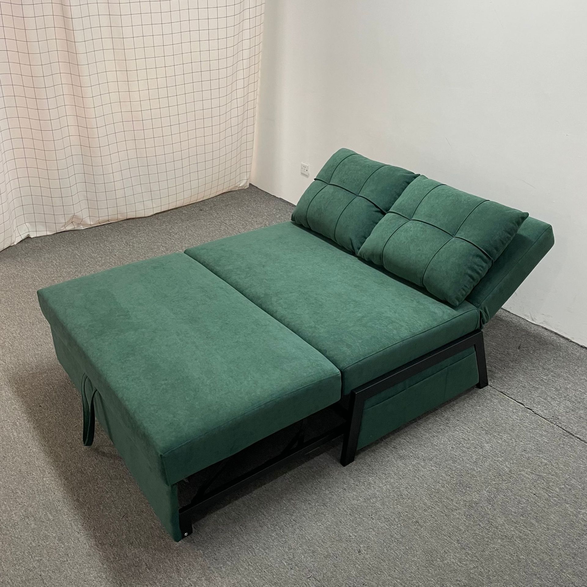 Sofá cama de tela de terciopeda de una sola y doble tecnología de casa pequeña, balcón, sala de estar, almuerzo, sofá moderno y simple.