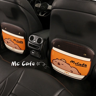 Three-Color Kapibara Anti-Kick Pad for Women, Cute Cartoon Seat Back Anti-Kick Pad, Car Seat Back Anti-Fouling Pad