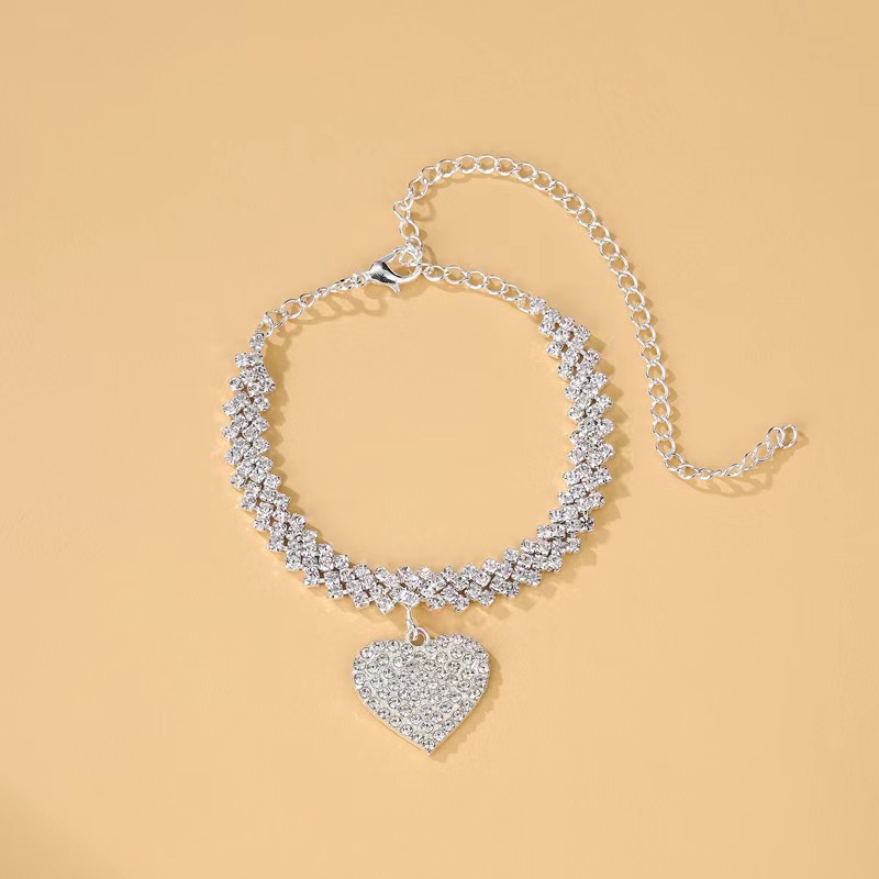 Wholesale Jewelry Sexy Heart Shape Alloy Rhinestones Anklet display picture 4